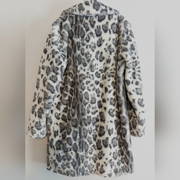 Hollister Single Breasted Women's Faux Fur Animal Print Winter Coat, Sz M - Picture 2 of 10